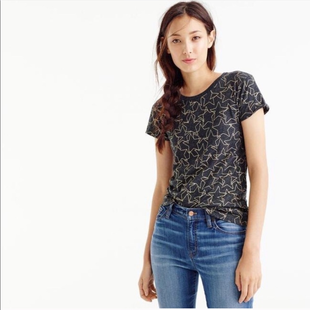 NWOT metallic stars Jcrew tshirt